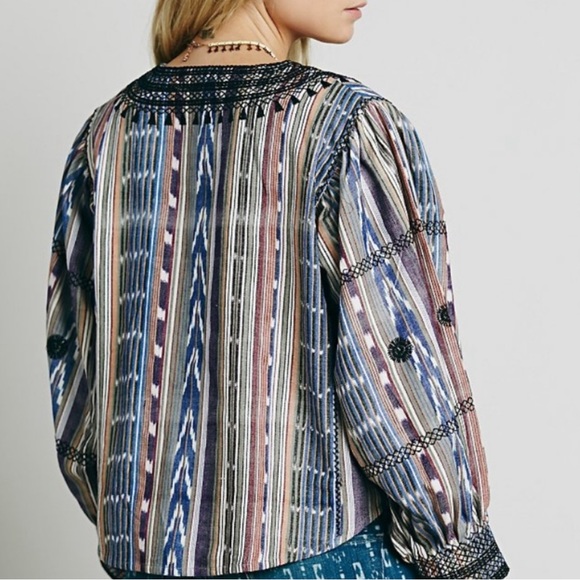 FREE PEOPLE EMBROIDERED BATIK SHIRT/ JACKET - Picture 4 of 10